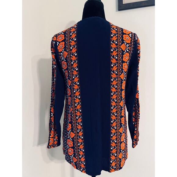 Matilda Jane Orange Navy Floral Top sz S - Picture 3 of 4